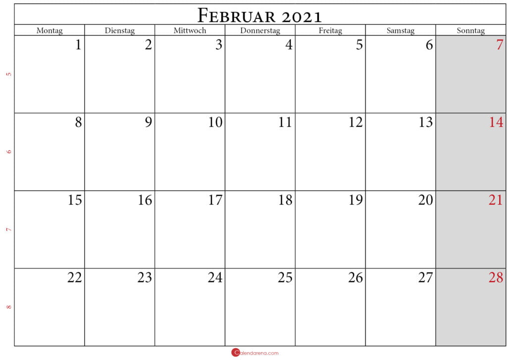 kalender 2021 februar
