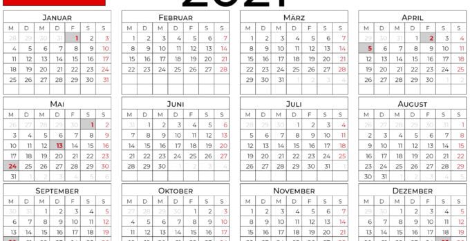 kalender 2021 thüringen querformat