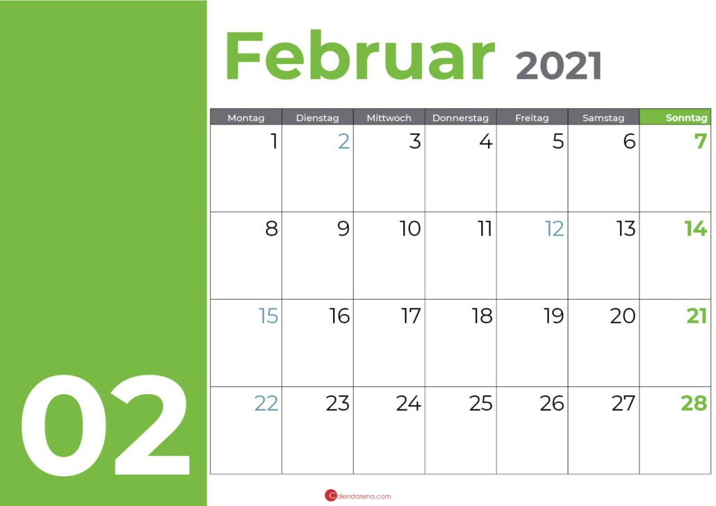 kalender februar 2021_green