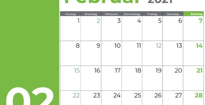 kalender februar 2021_green