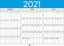 kalender februar märz april 2021_blue