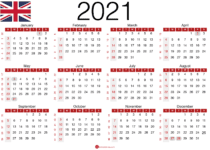 2021 calendar with week numbers