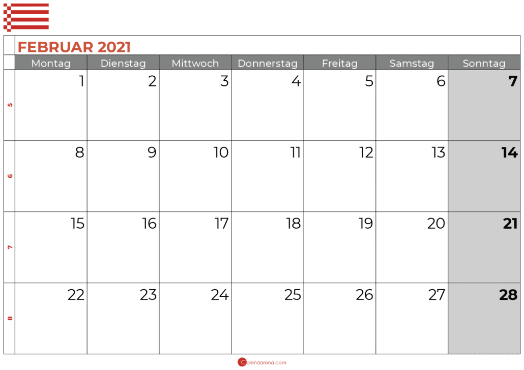 Kalender februar 2021 bremen
