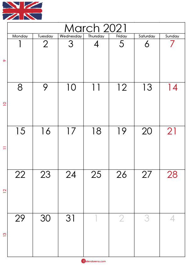 Calendar march 2021