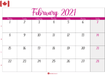 calendar february 2021 ca