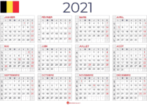 Calendrier 2021 avec semaine belgique