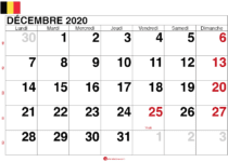 calendrier decembre 2020 belgique