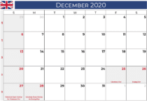 december 2020 calendar_uk