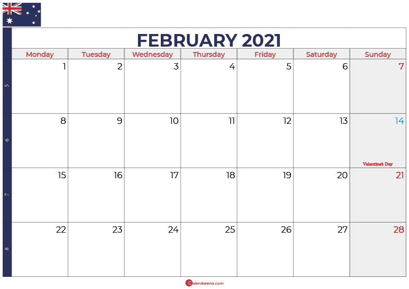 february 2021 calendar australia