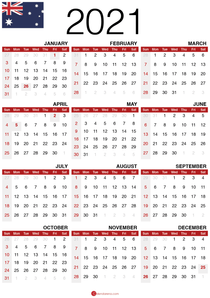 free printable calendar 2020 australia