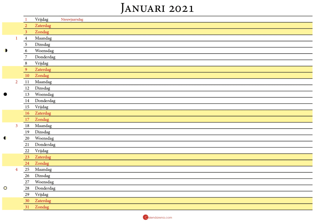 kalender januari 2021 landschap NL