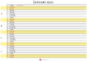 Kalender Januari 2021 In Nederland 🇳🇱