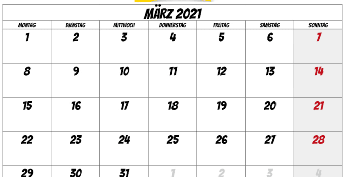 kalender märz 2021 -deutshland