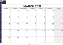 march 2021 calendar australia