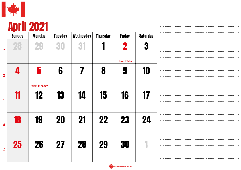 calendar 2021 april notes_canada