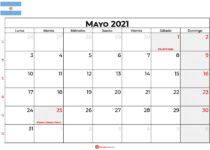 calendario 2021 mayo argentina