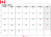 june 2021 calendar canada