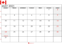 may 2021 calendar canada