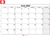 calendrier juin 2021 suisse