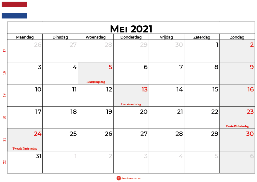 kalender mei 2021 nederland
