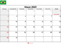 Calendário Maio 2021