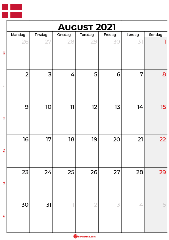 august 2021 kalender