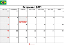 calendário setembro 2021 brasil