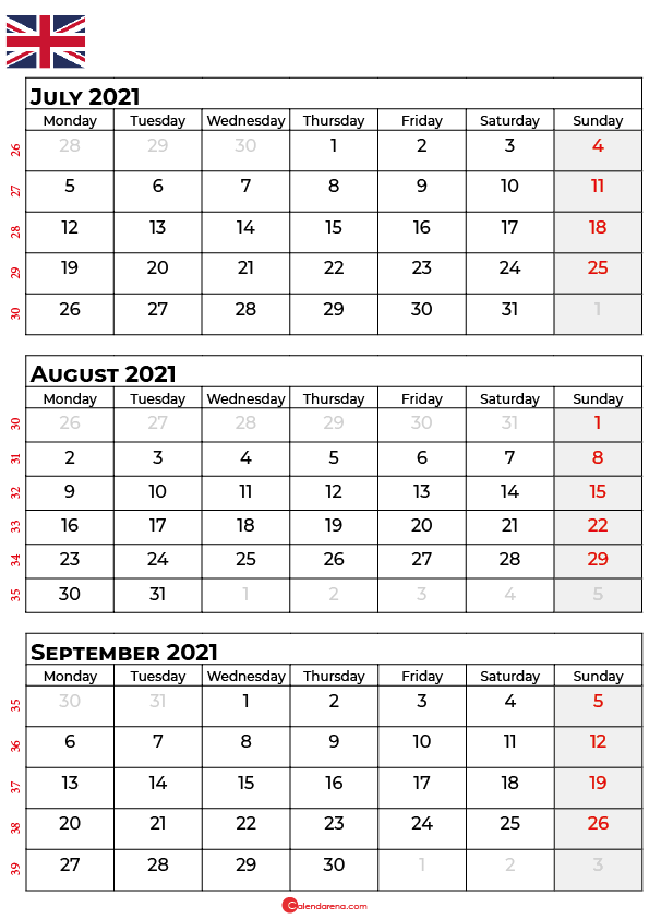 july august september 2021 calendar