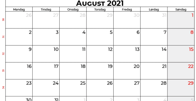 kalender august 2021