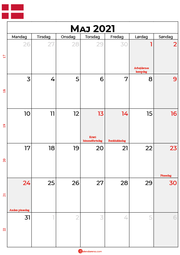 maj 2021 kalender