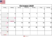 october 2021 calendar usa