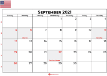 september 2021 calendar usa