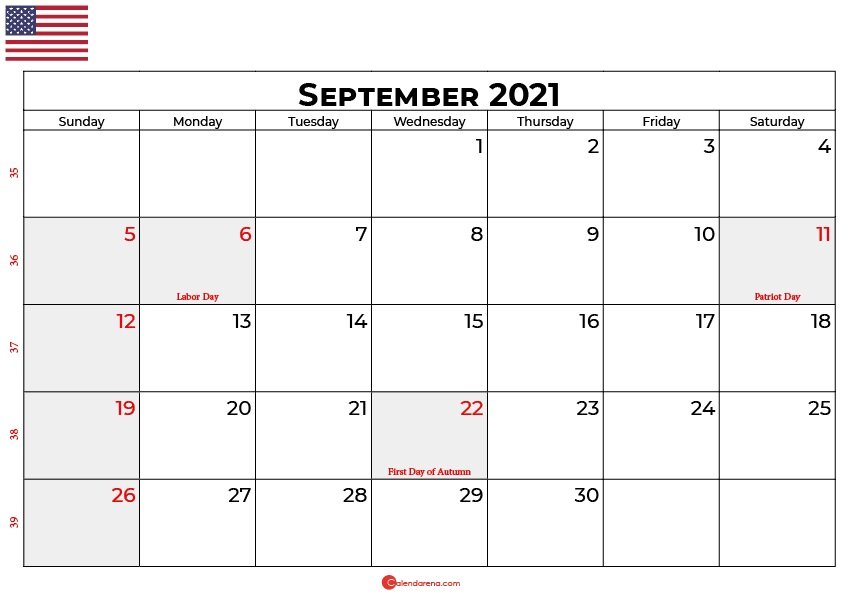 september 2021 calendar usa