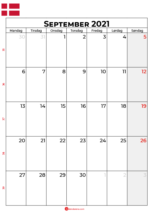 september 2021 kalender
