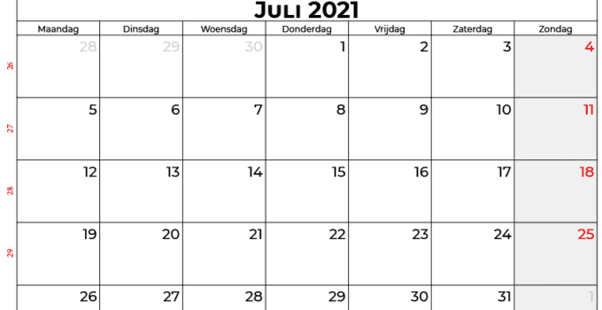 Kalender juli 2021 nl