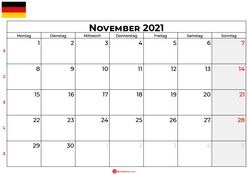 Kalender november 2021 Deutschland