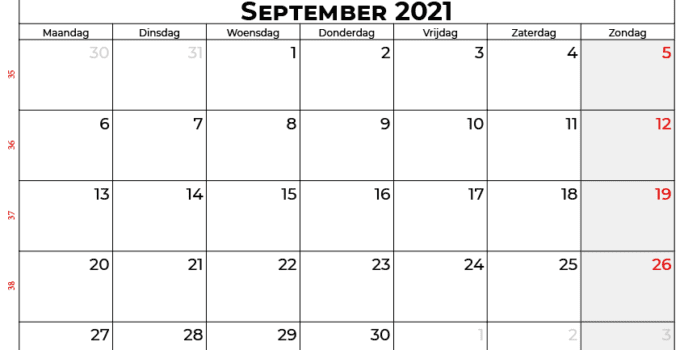 Kalender september 2021 nl