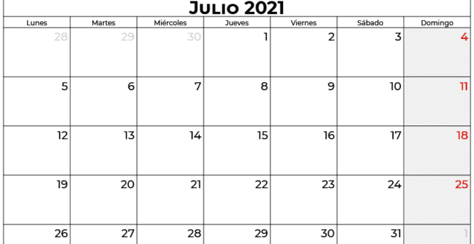 calendario julio 2021 espana
