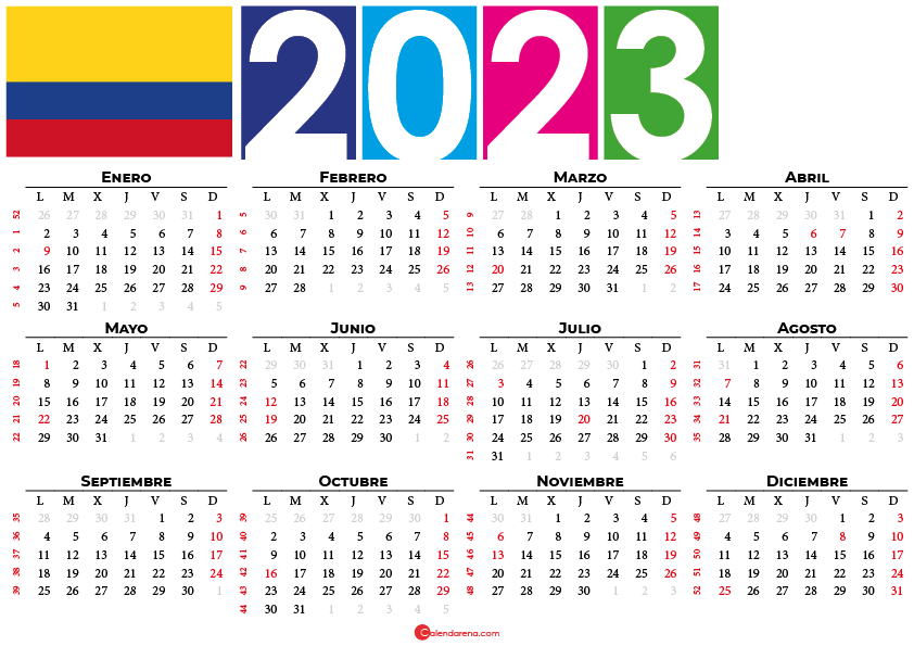 Calendario 2023 Con Festivos En Colombia Kulturaupice Vrogue