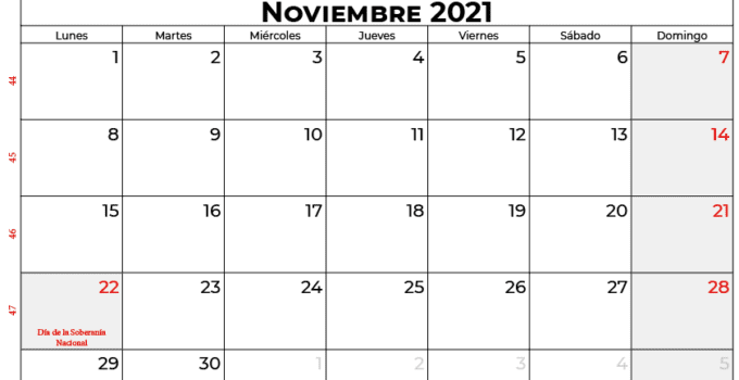 calendario noviembre 2021 argentina