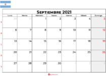 calendario septiembre 2021 argentina