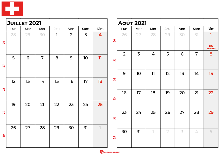 calendrier juillet aout 2021 suisse