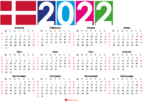 Kalender 2022 med helligdage