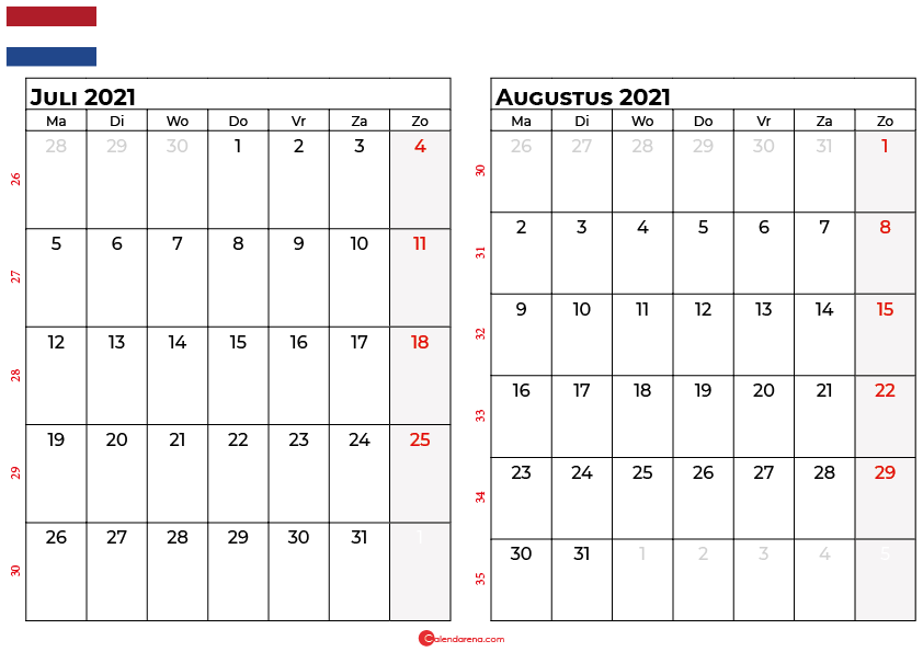 kalender juli augustus 2021 nl
