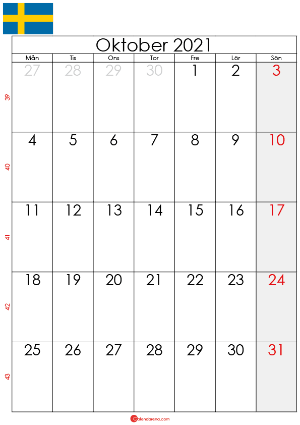 kalender oktober 2021 sw