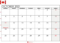 october 2021 calendar ca