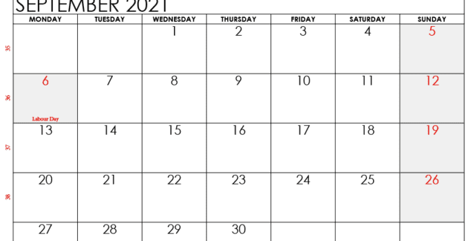september 2021 calendar ca