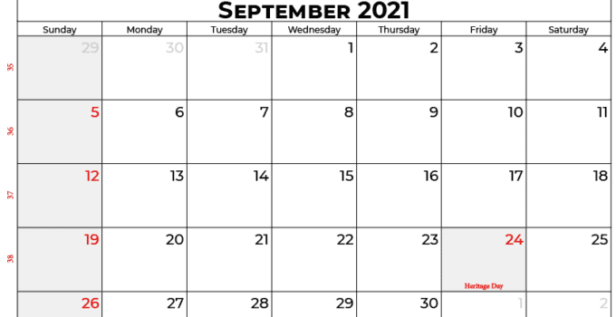 september 2021 calendar sa