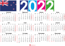 2022 calendar New Zealand