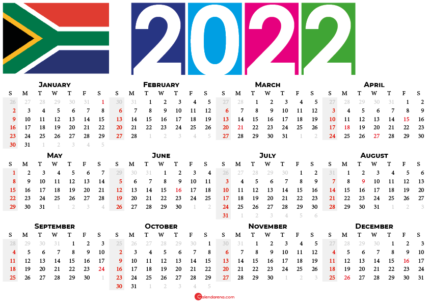 2022 Calendar South Africa With Holidays And Weeks Numbers 2022 2022 Calendar South Africa With Holidays And Weeks Numbers 2022
